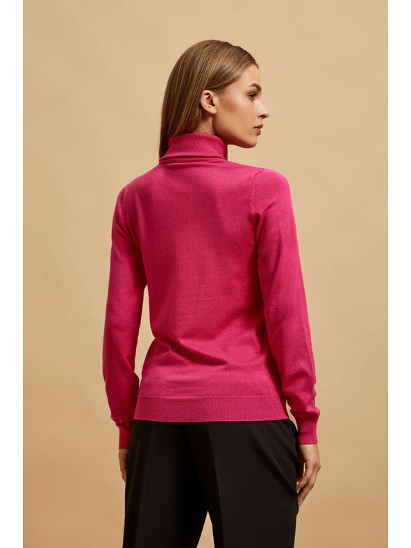 Moodo Moodo fukszia nyakú pulóver