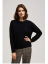 Moodo Moodo fekete díszkötéses hosszú ujjú pulóver