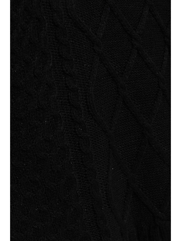 Moodo Moodo fekete díszkötéses hosszú ujjú pulóver