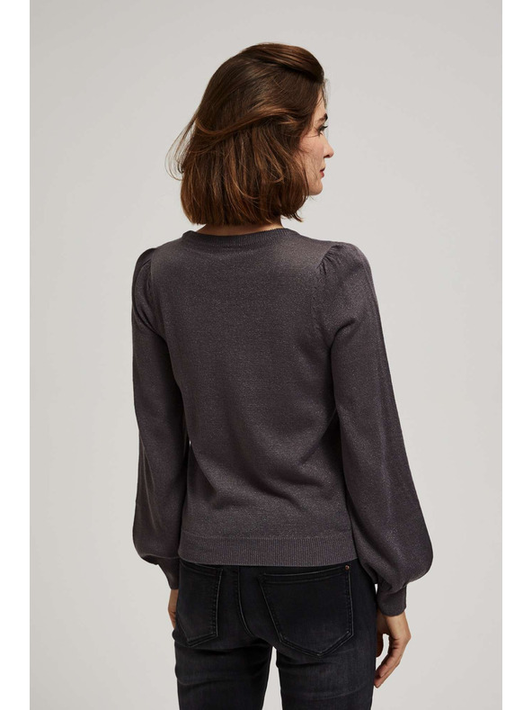 Moodo Moodo felfújt ujjú pulóver fémes szállal