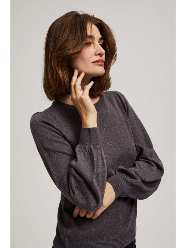 Moodo Moodo felfújt ujjú pulóver fémes szállal