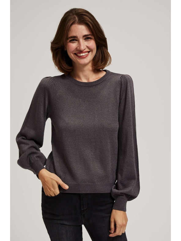 Moodo Moodo felfújt ujjú pulóver fémes szállal