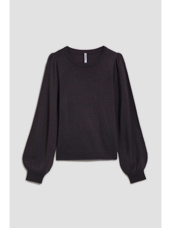 Moodo Moodo felfújt ujjú pulóver fémes szállal