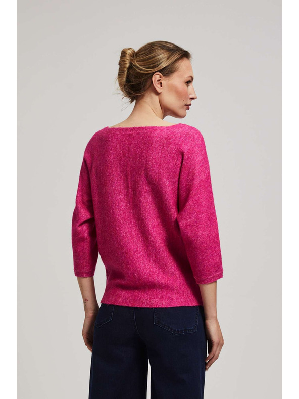 Moodo Moodo fukszia 3/4-es ujjú pulóver