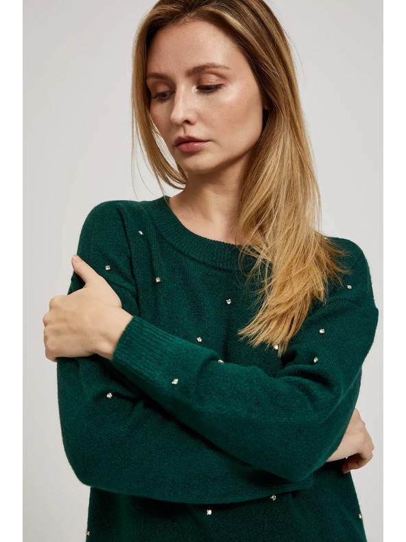 Moodo Moodo strasszos pulóver