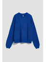 Moodo Moodo azúrkék pulóver kerek nyakkivágással