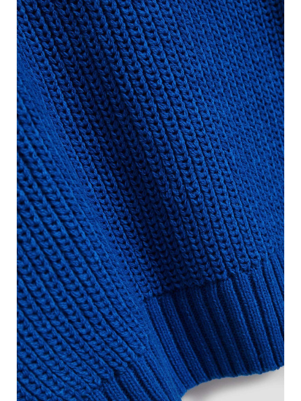 Moodo Moodo azúrkék pulóver kerek nyakkivágással