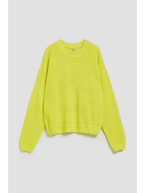 Moodo Moodo zöld pulóver kerek nyakkivágással