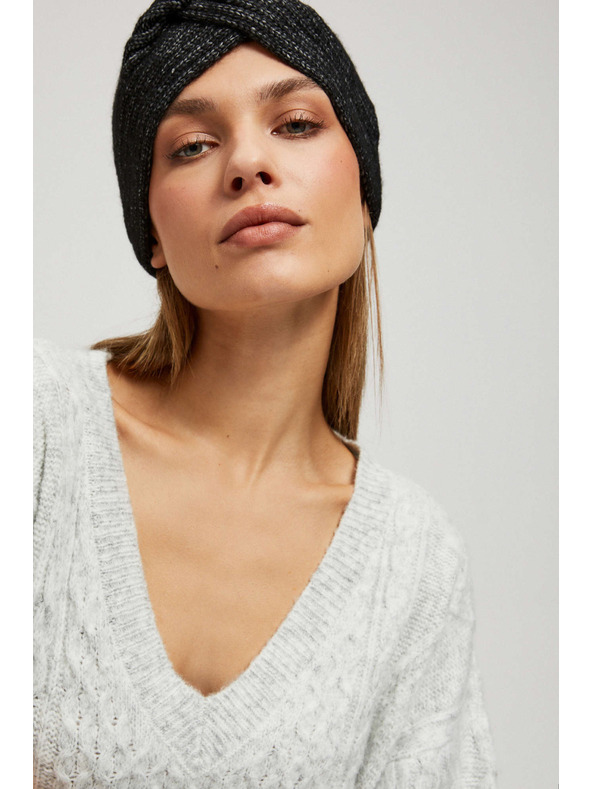 Moodo Szürke V-nyakú pulóver Moodo