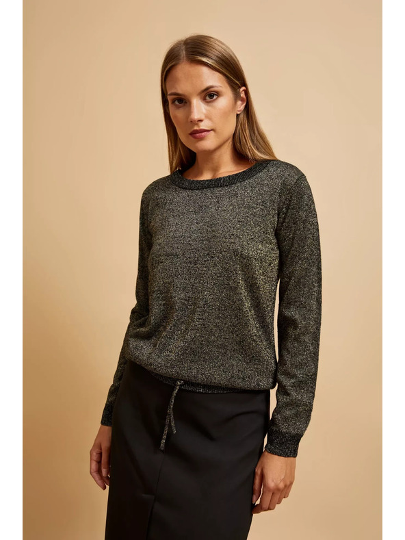 Moodo Fekete pulóver metálfénnyel Moodo