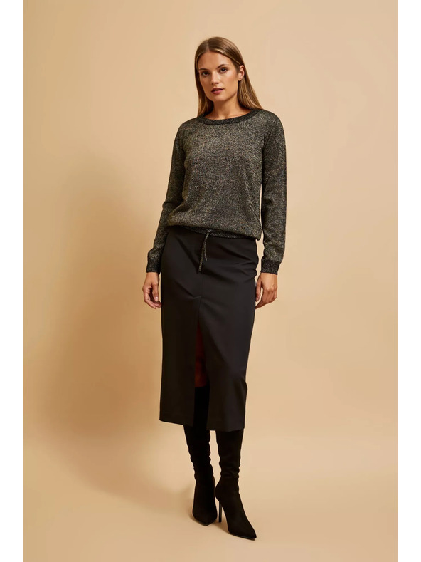 Moodo Fekete pulóver metálfénnyel Moodo