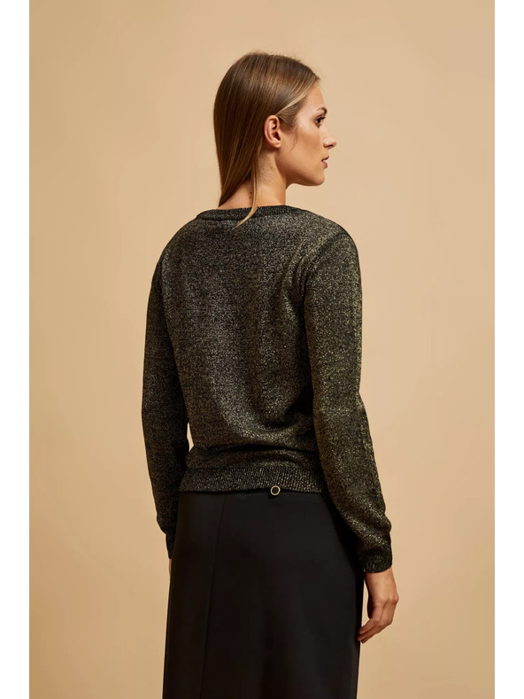 Moodo Fekete pulóver metálfénnyel Moodo