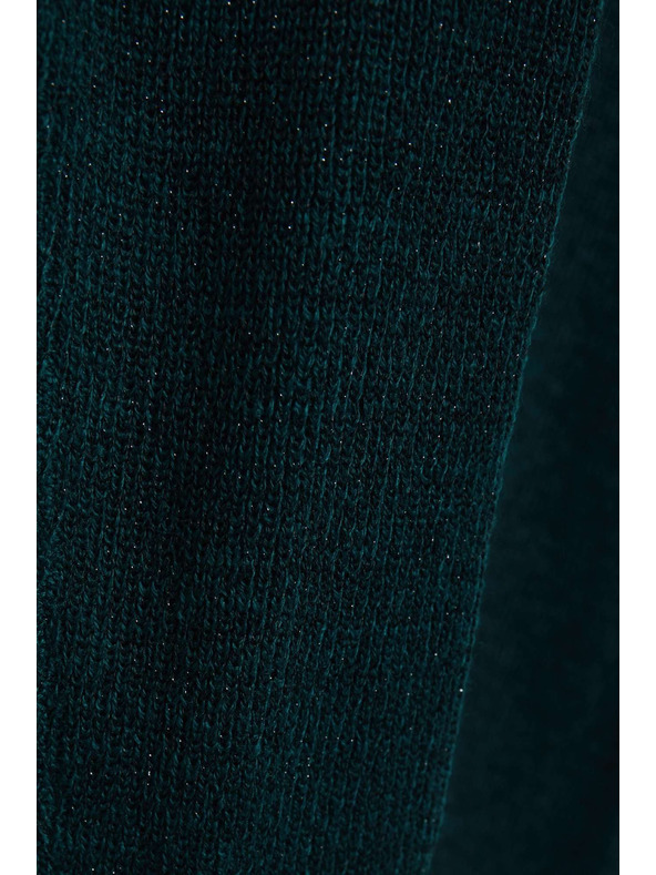 Moodo Smaragdzöld karcsúsított V-nyakú pulóver Moodo