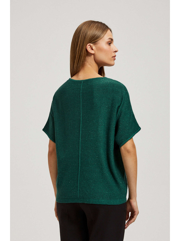 Moodo Smaragdzöld oversize metálfényű pulóver Moodo