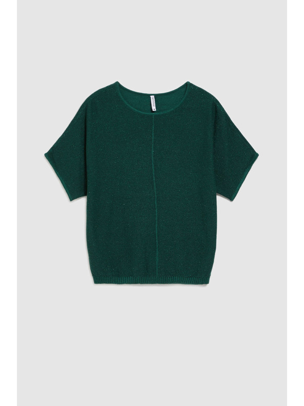 Moodo Smaragdzöld oversize metálfényű pulóver Moodo