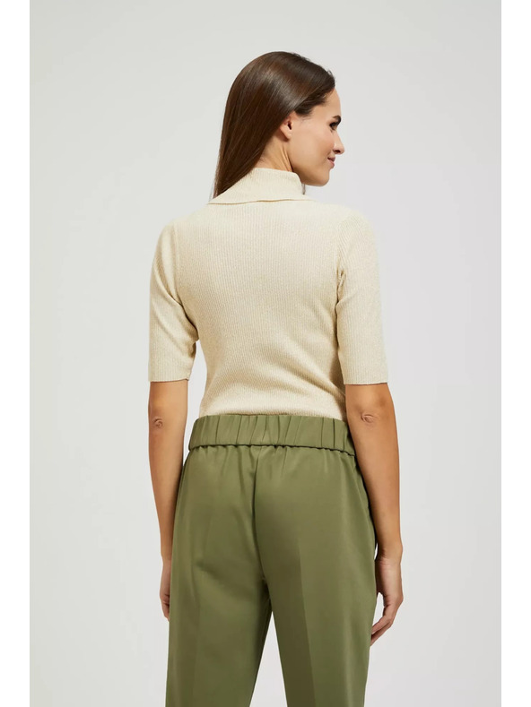 Moodo Gyöngyház színű metálfényű garbós pulóver Moodo