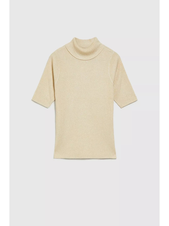 Moodo Gyöngyház színű metálfényű garbós pulóver Moodo