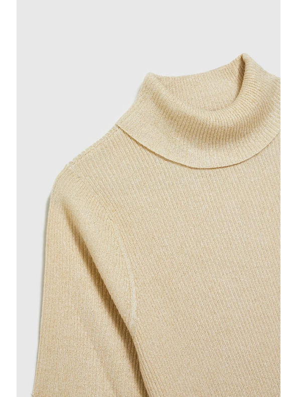 Moodo Gyöngyház színű metálfényű garbós pulóver Moodo