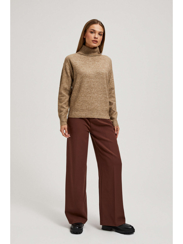 Moodo Bézs garbós pulóver Moodo