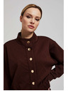 Moodo Barna dekoratív gombos pulóver Moodo