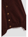 Moodo Barna dekoratív gombos pulóver Moodo