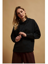 Moodo Fekete kapucnis pulóver Moodo