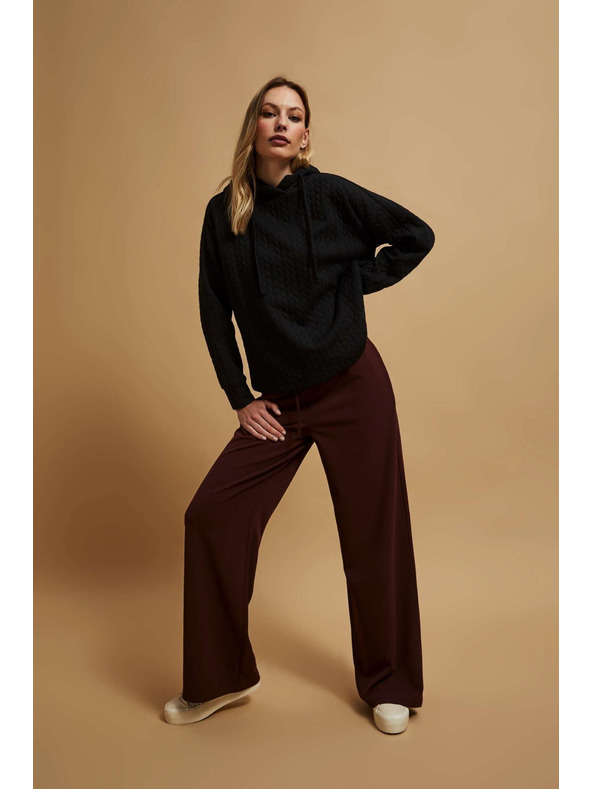 Moodo Fekete kapucnis pulóver Moodo