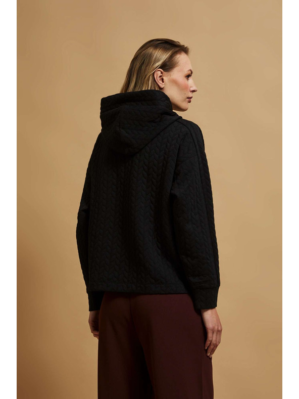 Moodo Fekete kapucnis pulóver Moodo