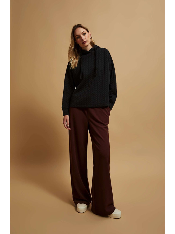 Moodo Fekete kapucnis pulóver Moodo