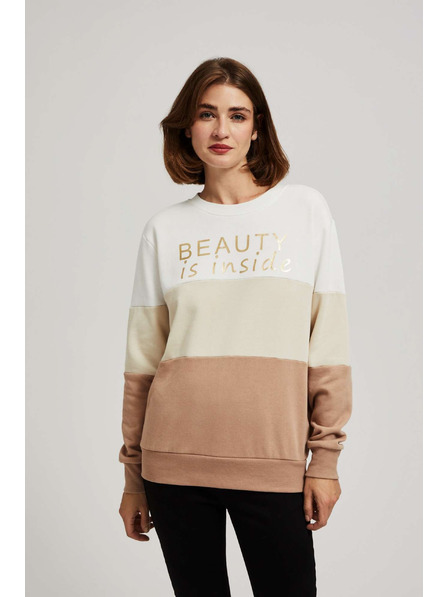 Moodo Sötét bézs nyomott mintás pulóver Moodo