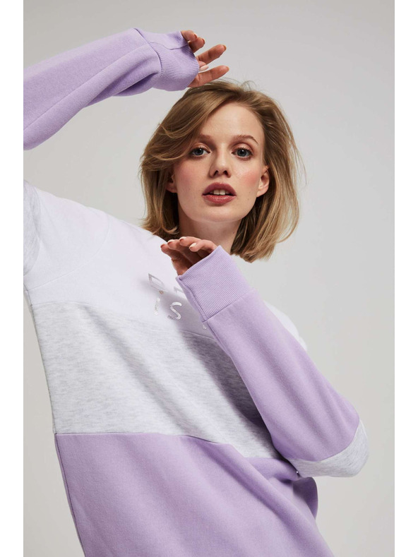 Moodo Levendula nyomott mintás pulóver Moodo