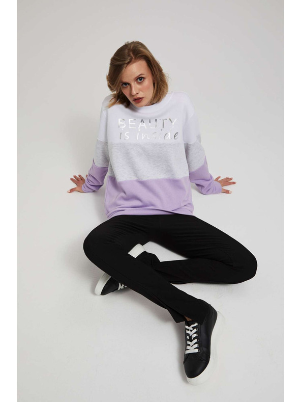 Moodo Levendula nyomott mintás pulóver Moodo