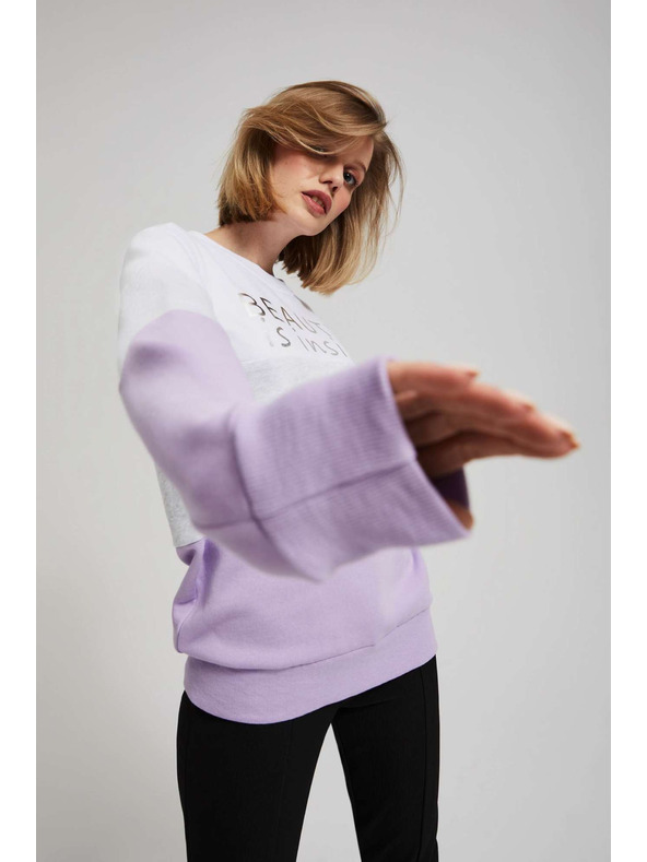 Moodo Levendula nyomott mintás pulóver Moodo