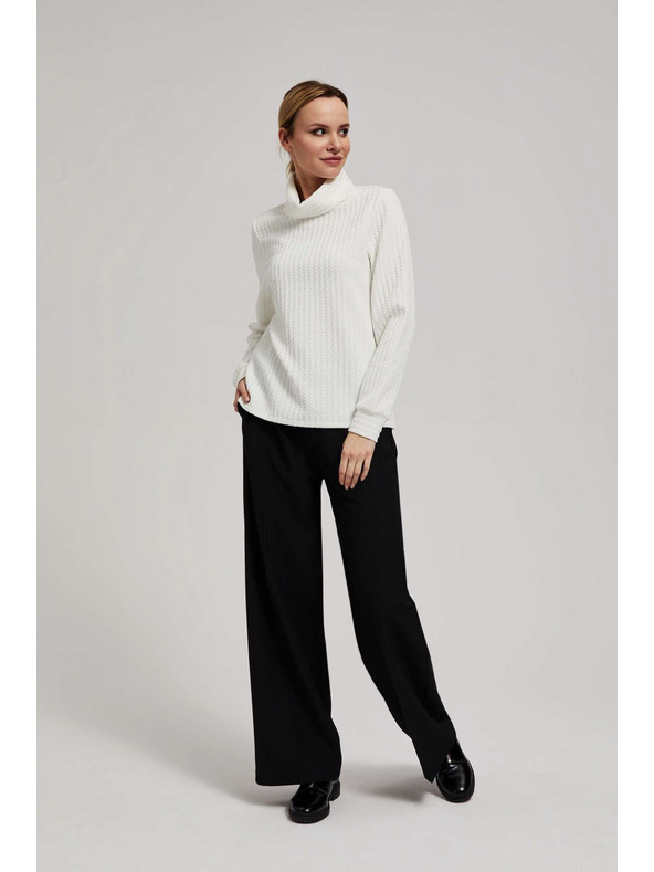 Moodo Gyöngyház színű széles nyakú pulóver Moodo