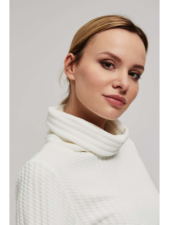 Moodo Gyöngyház színű széles nyakú pulóver Moodo