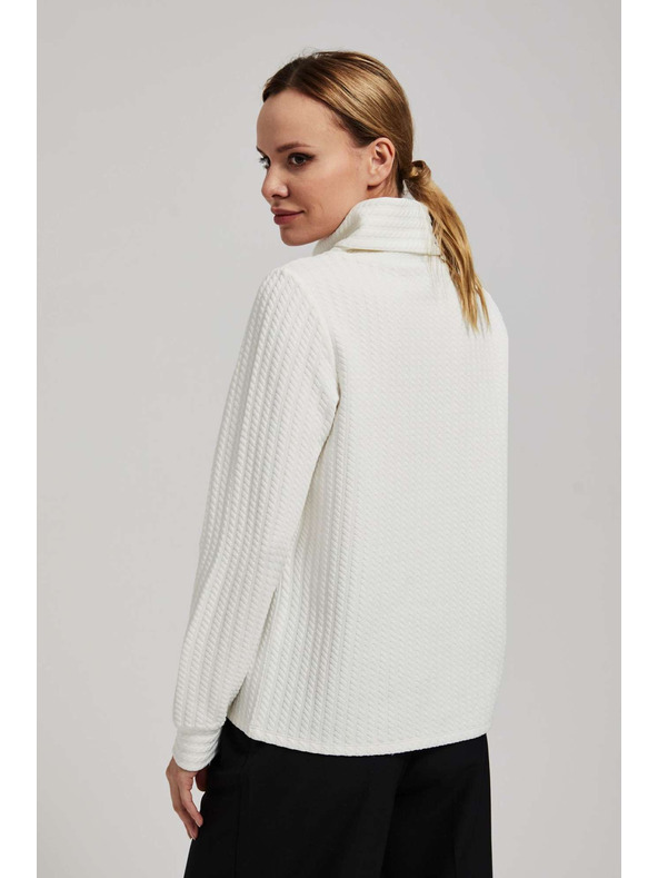 Moodo Gyöngyház színű széles nyakú pulóver Moodo