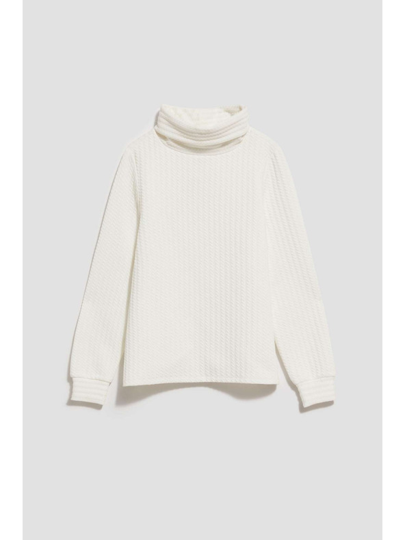 Moodo Gyöngyház színű széles nyakú pulóver Moodo