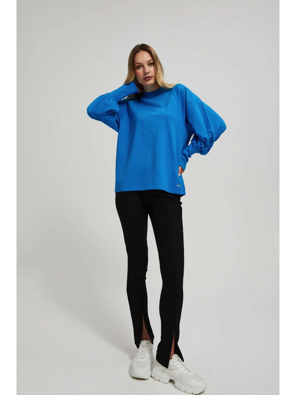 Moodo Azúrkék puffos ujjú blúz Moodo
