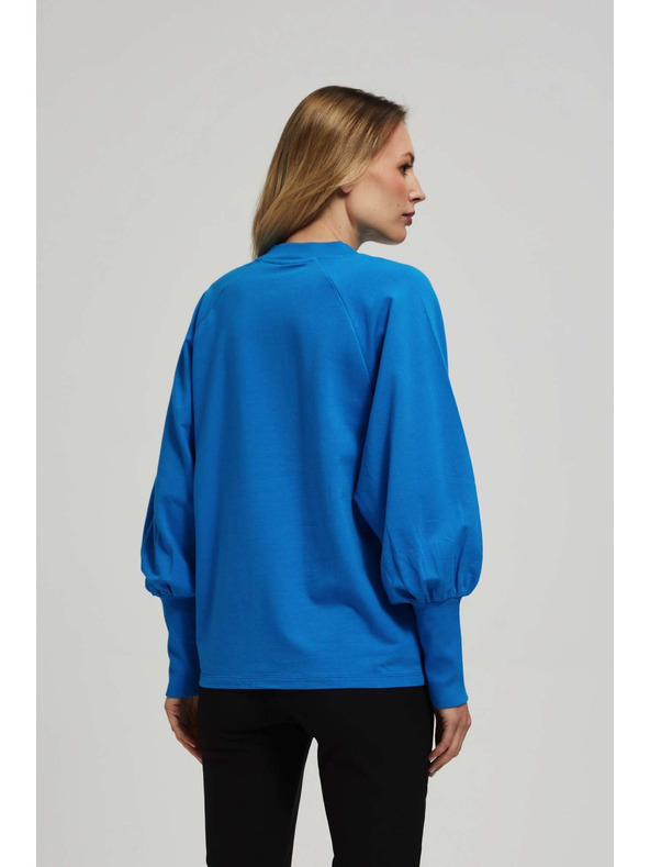 Moodo Azúrkék puffos ujjú blúz Moodo