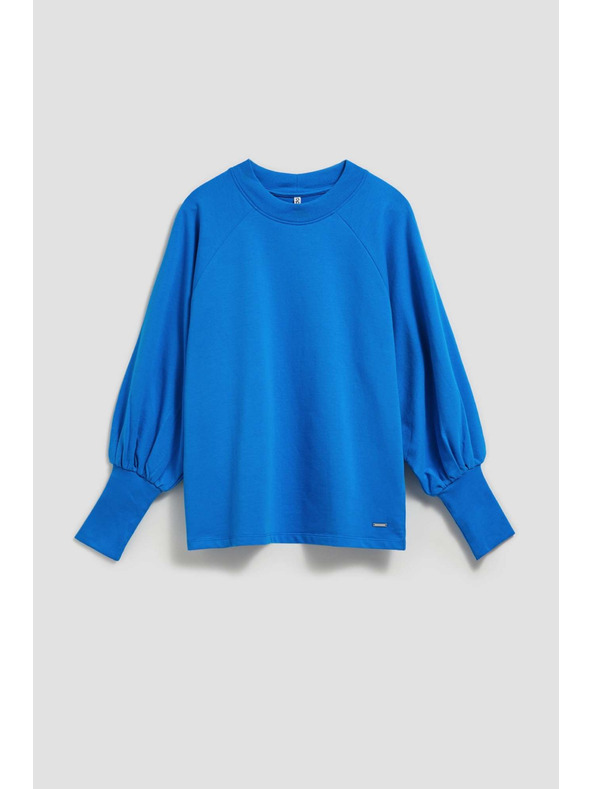 Moodo Azúrkék puffos ujjú blúz Moodo