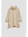 Moodo Széles nyakú homokszínű pulóver Moodo
