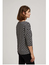 Moodo Fehér és sötétkék blúz geometriai mintával Moodo