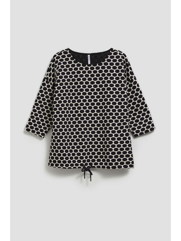 Moodo Fehér és sötétkék blúz geometriai mintával Moodo