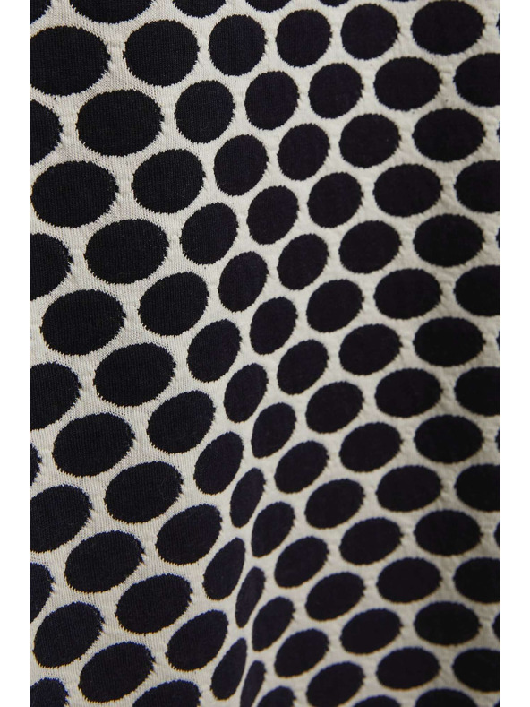 Moodo Fehér és sötétkék blúz geometriai mintával Moodo