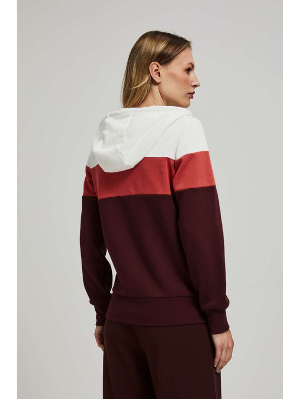 Moodo Gesztenyebarna kapucnis pulóver Moodo