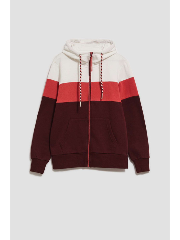 Moodo Gesztenyebarna kapucnis pulóver Moodo