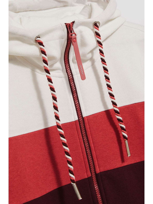 Moodo Gesztenyebarna kapucnis pulóver Moodo