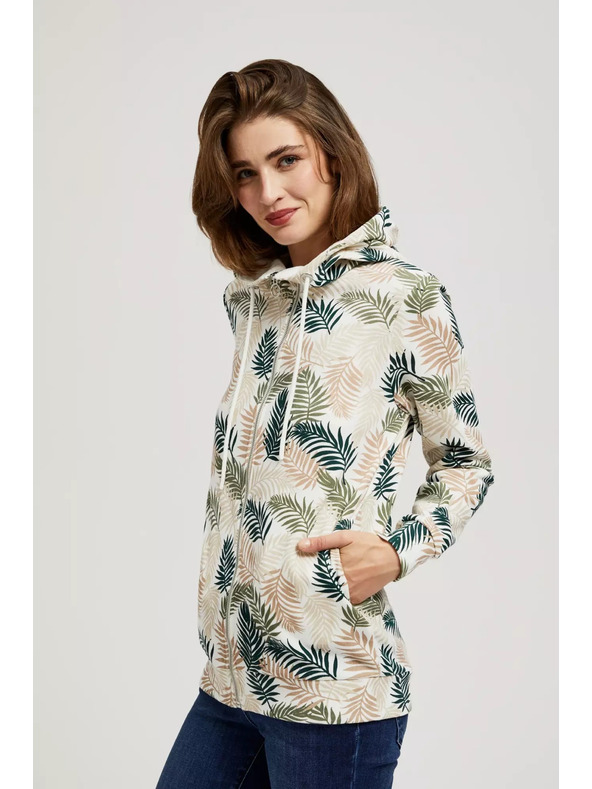 Moodo Kapucnis pulóver mintával Moodo