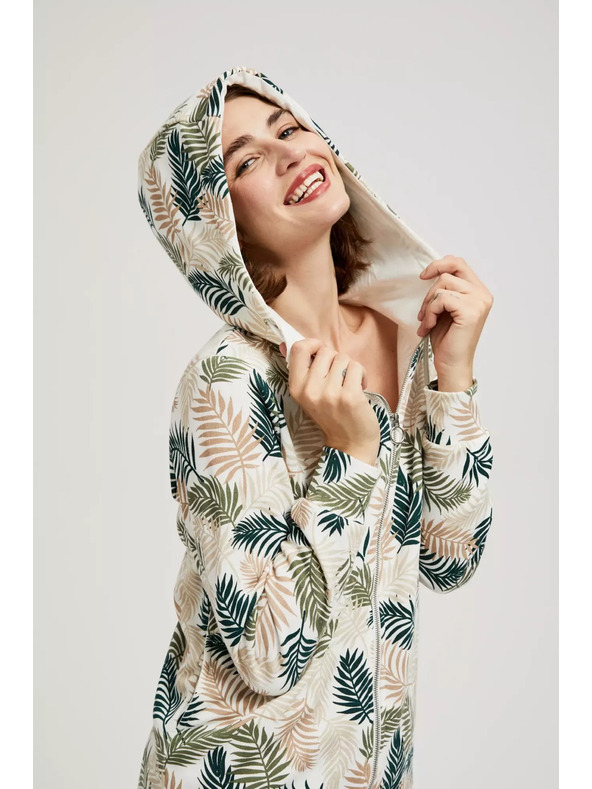 Moodo Kapucnis pulóver mintával Moodo