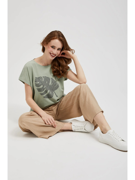 Moodo Mintás blúz olívzöld Moodo